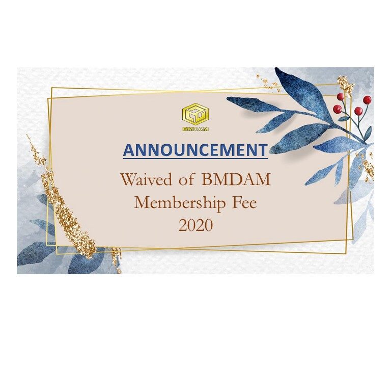 Waived of BMDAM  Membership Fee 2020