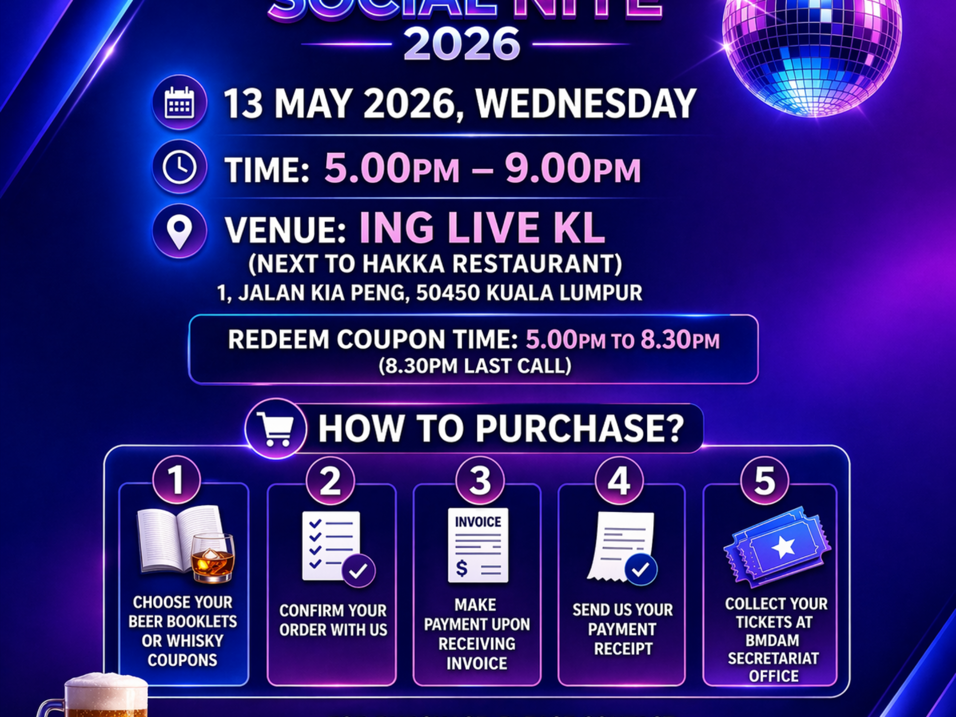 BMDAM Social Nite 2026 Poster - Square Version